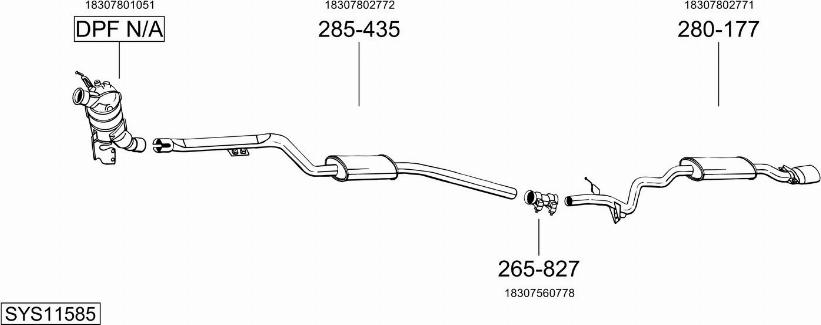 Bosal SYS11585 - Система выпуска ОГ autosila-amz.com