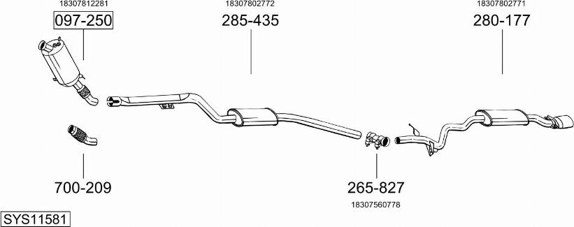 Bosal SYS11581 - Система выпуска ОГ autosila-amz.com