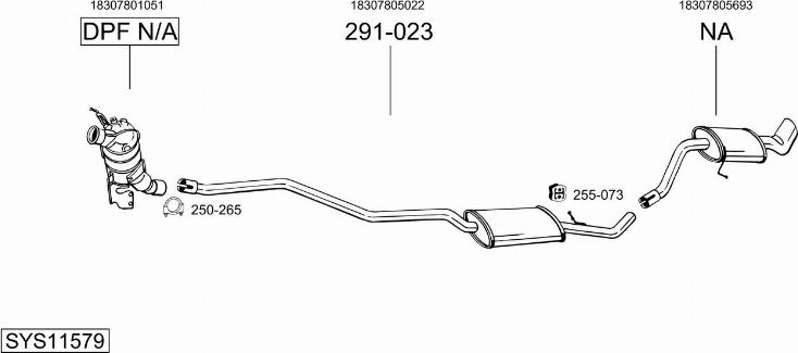 Bosal SYS11579 - Система выпуска ОГ autosila-amz.com