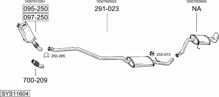 Bosal SYS11604 - Система выпуска ОГ autosila-amz.com