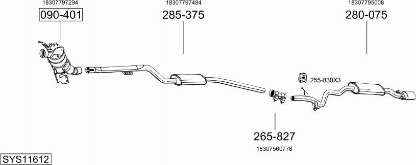 Bosal SYS11612 - Система выпуска ОГ autosila-amz.com