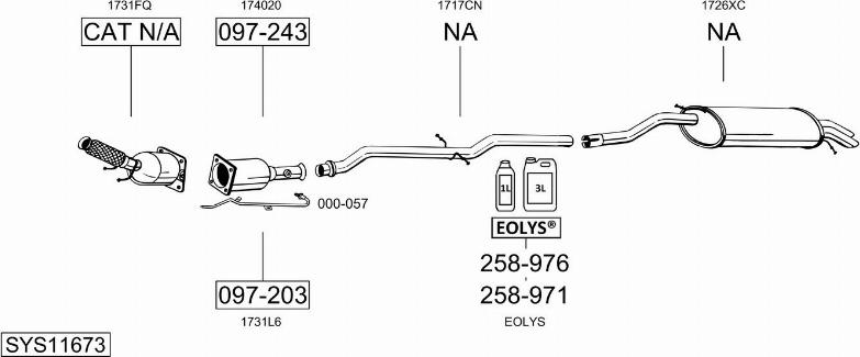 Bosal SYS11673 - Система выпуска ОГ autosila-amz.com