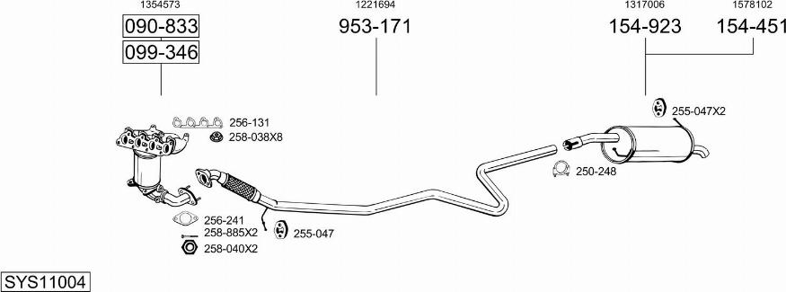 Bosal SYS11004 - Система выпуска ОГ autosila-amz.com