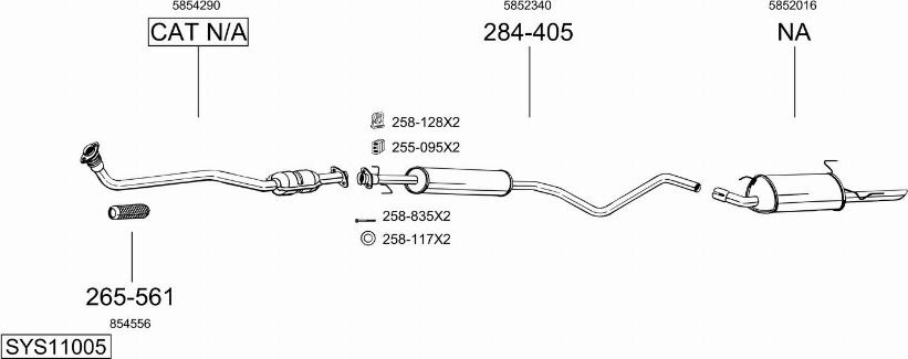 Bosal SYS11005 - Система выпуска ОГ autosila-amz.com