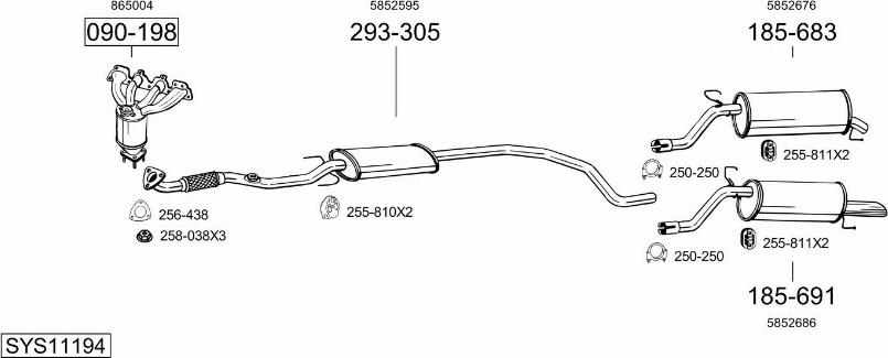 Bosal SYS11194 - Система выпуска ОГ autosila-amz.com