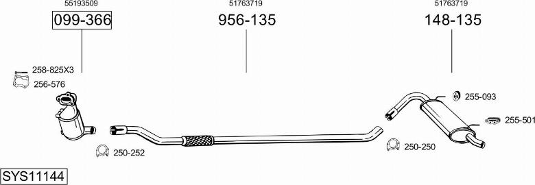 Bosal SYS11144 - Система выпуска ОГ autosila-amz.com