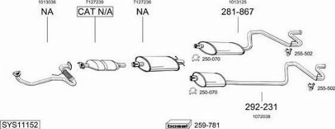 Bosal SYS11152 - Система выпуска ОГ autosila-amz.com