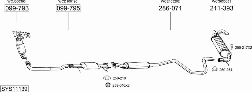 Bosal SYS11139 - Система выпуска ОГ autosila-amz.com