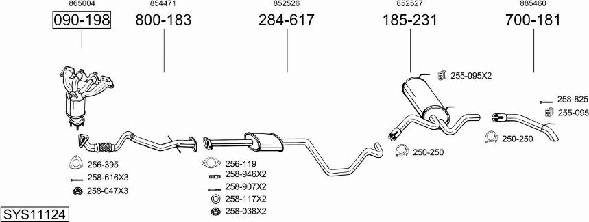 Bosal SYS11124 - Система выпуска ОГ autosila-amz.com