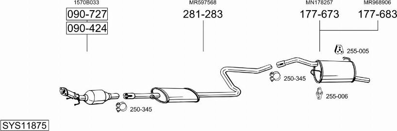 Bosal SYS11875 - Система выпуска ОГ autosila-amz.com