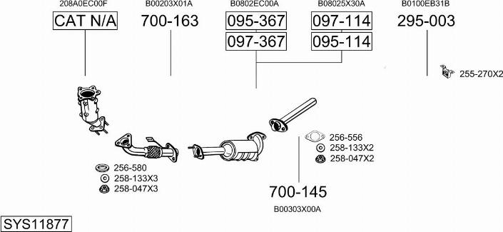 Bosal SYS11877 - Система выпуска ОГ autosila-amz.com