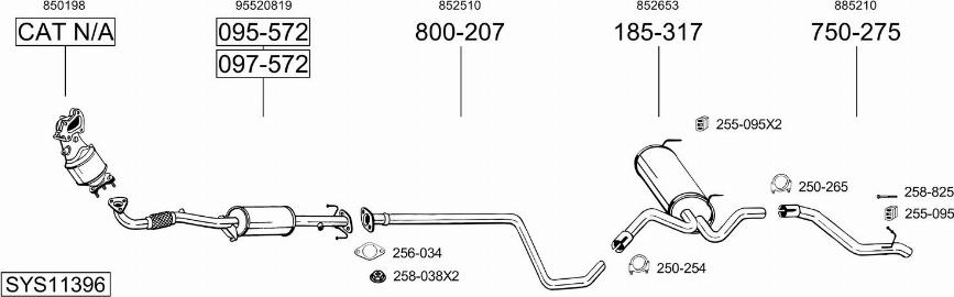 Bosal SYS11396 - Система выпуска ОГ autosila-amz.com