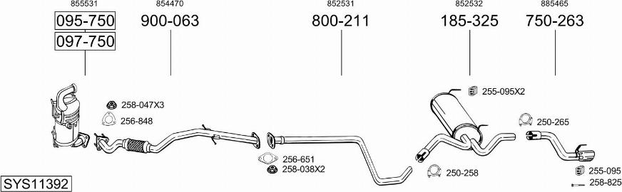 Bosal SYS11392 - Система выпуска ОГ autosila-amz.com