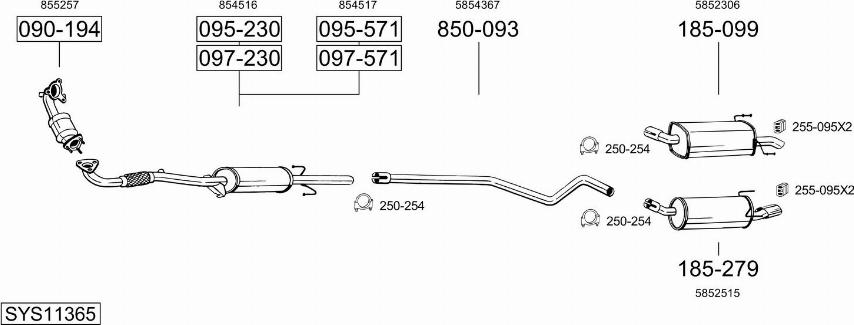 Bosal SYS11365 - Система выпуска ОГ autosila-amz.com