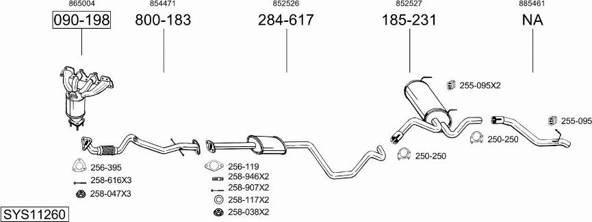 Bosal SYS11260 - Система выпуска ОГ autosila-amz.com