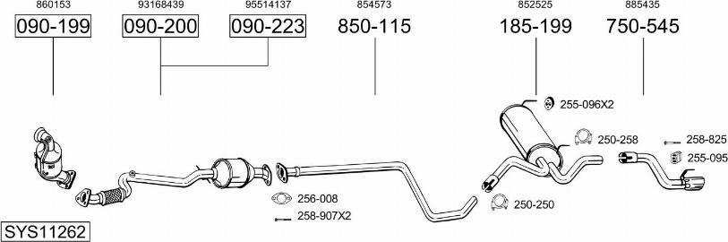 Bosal SYS11262 - Система выпуска ОГ autosila-amz.com