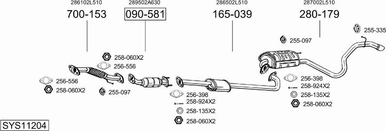 Bosal SYS11204 - Система выпуска ОГ autosila-amz.com