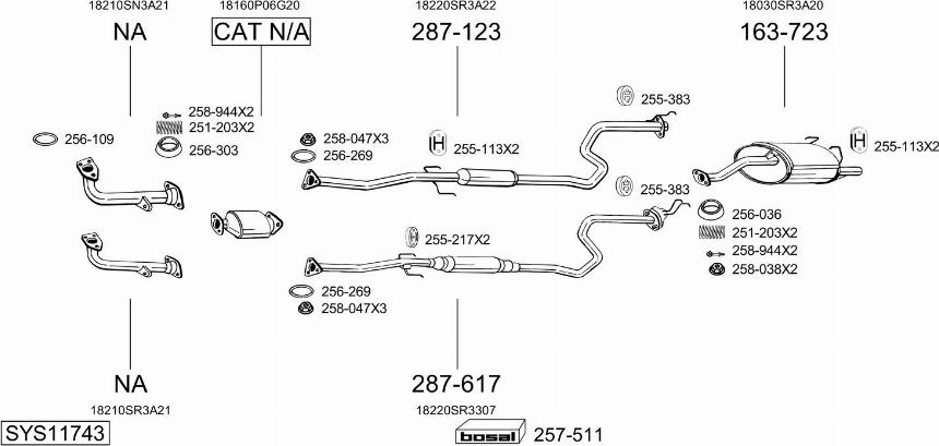 Bosal SYS11743 - Система выпуска ОГ autosila-amz.com