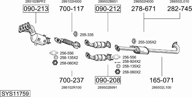 Bosal SYS11759 - Система выпуска ОГ autosila-amz.com