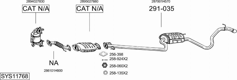 Bosal SYS11768 - Система выпуска ОГ autosila-amz.com