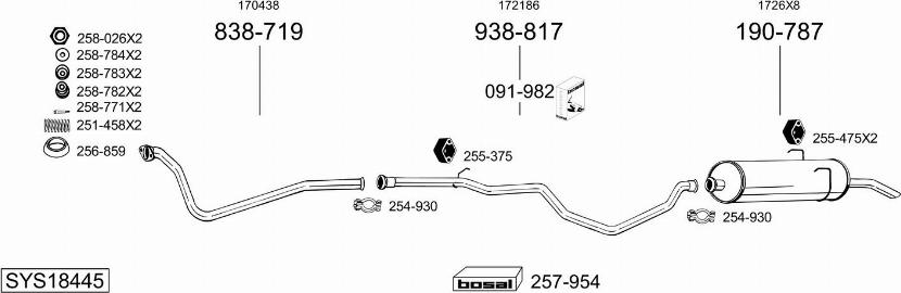 Bosal SYS18445 - Система выпуска ОГ autosila-amz.com