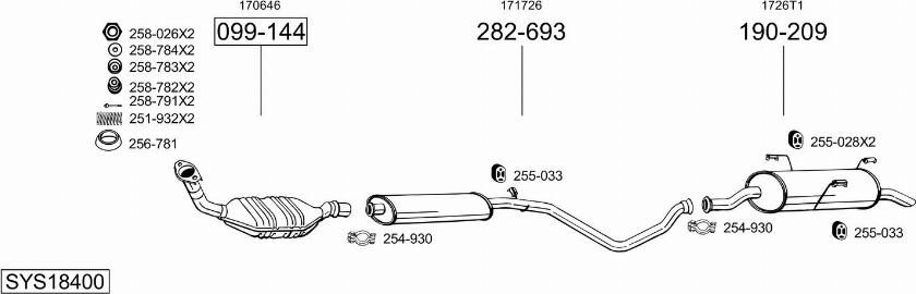 Bosal SYS18400 - Система выпуска ОГ autosila-amz.com