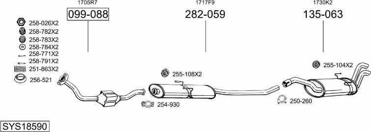 Bosal SYS18590 - Система выпуска ОГ autosila-amz.com