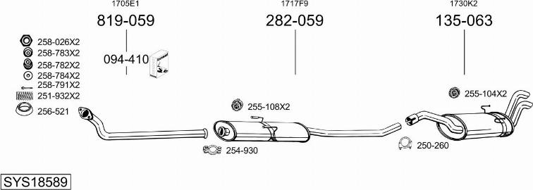 Bosal SYS18589 - Система выпуска ОГ autosila-amz.com