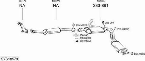 Bosal SYS18579 - Система выпуска ОГ autosila-amz.com