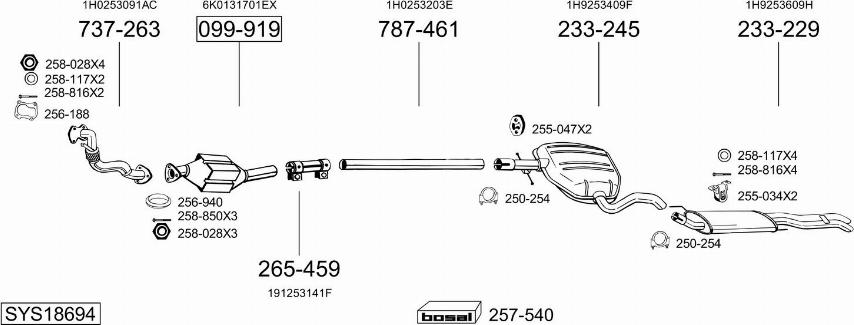 Bosal SYS18694 - Система выпуска ОГ autosila-amz.com