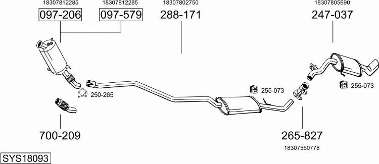 Bosal SYS18093 - Система выпуска ОГ autosila-amz.com