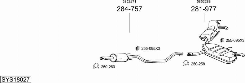 Bosal SYS18027 - Система выпуска ОГ autosila-amz.com