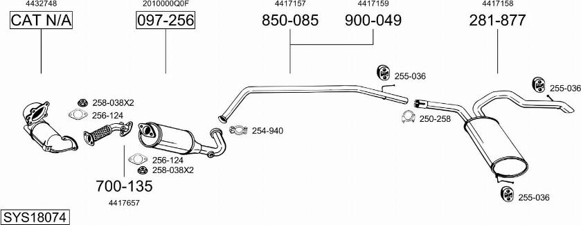 Bosal SYS18074 - Система выпуска ОГ autosila-amz.com