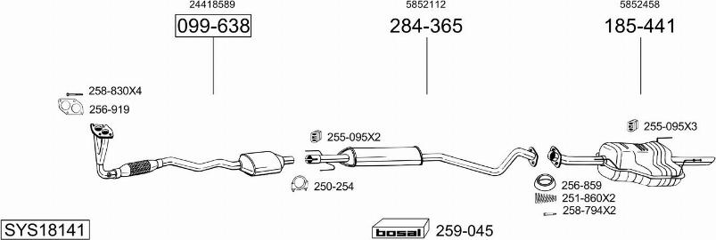 Bosal SYS18141 - Система выпуска ОГ autosila-amz.com