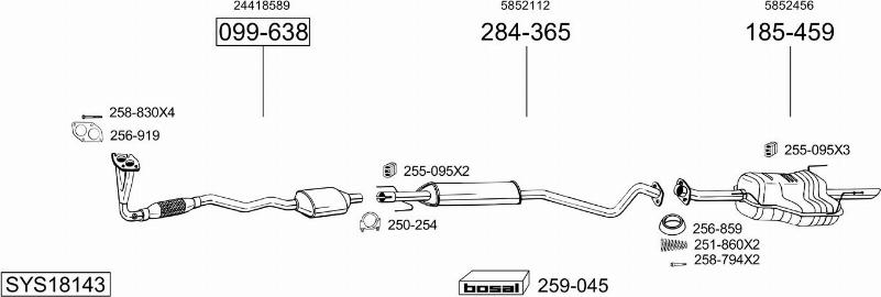 Bosal SYS18143 - Система выпуска ОГ autosila-amz.com