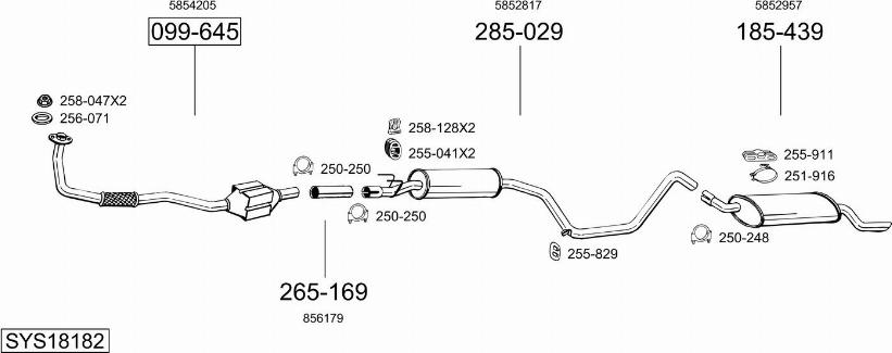 Bosal SYS18182 - Система выпуска ОГ autosila-amz.com