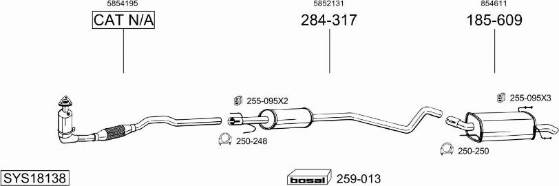 Bosal SYS18138 - Система выпуска ОГ autosila-amz.com