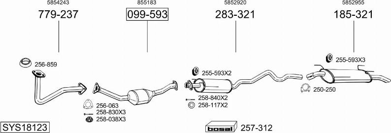 Bosal SYS18123 - Система выпуска ОГ autosila-amz.com