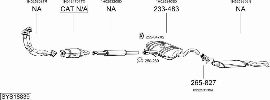 Bosal SYS18839 - Система выпуска ОГ autosila-amz.com