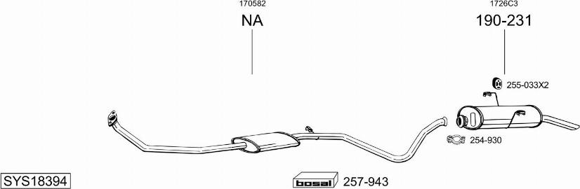 Bosal SYS18394 - Система выпуска ОГ autosila-amz.com