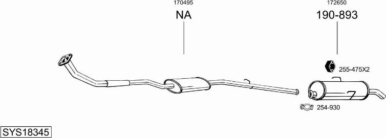 Bosal SYS18345 - Система выпуска ОГ autosila-amz.com