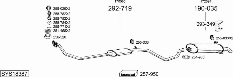 Bosal SYS18387 - Система выпуска ОГ autosila-amz.com