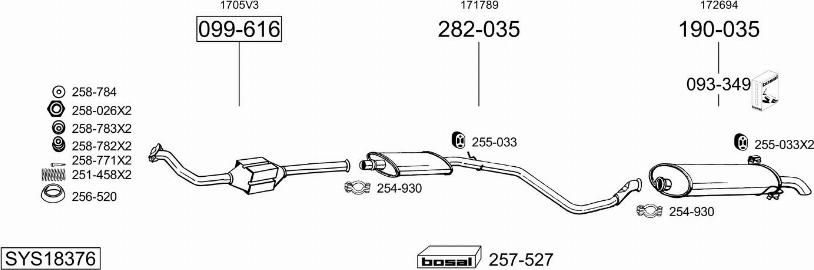 Bosal SYS18376 - Система выпуска ОГ autosila-amz.com