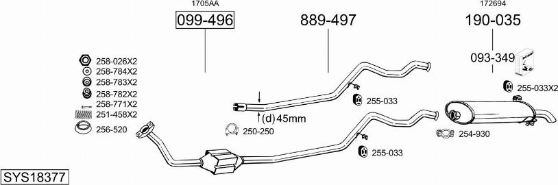 Bosal SYS18377 - Система выпуска ОГ autosila-amz.com