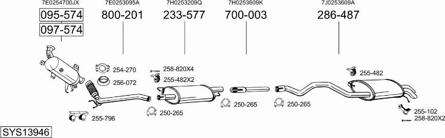 Bosal SYS13946 - Система выпуска ОГ autosila-amz.com