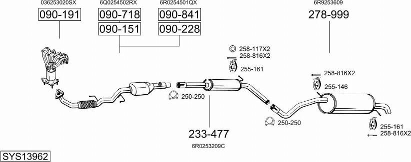 Bosal SYS13962 - Система выпуска ОГ autosila-amz.com