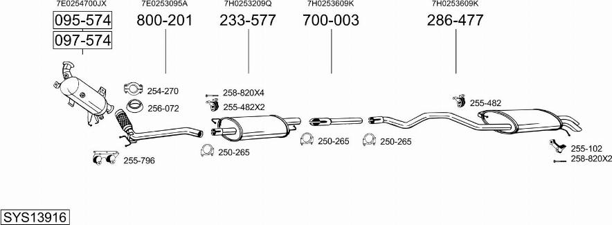 Bosal SYS13916 - Система выпуска ОГ autosila-amz.com