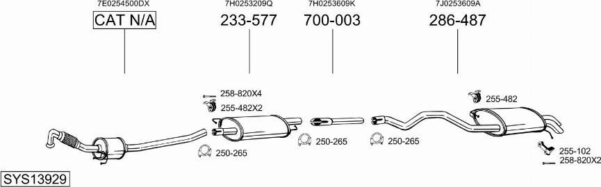 Bosal SYS13929 - Система выпуска ОГ autosila-amz.com