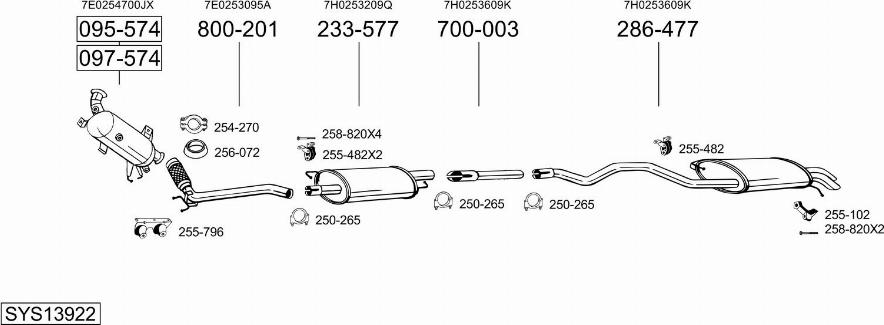 Bosal SYS13922 - Система выпуска ОГ autosila-amz.com