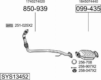 Bosal SYS13452 - Система выпуска ОГ autosila-amz.com